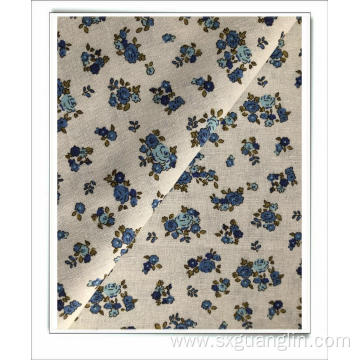 linen cottton mix print fabric for dress